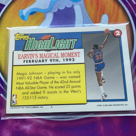 Topps 1991-92 Topps Magic Johnson Los Angeles Lakers - Picture 2 of 4